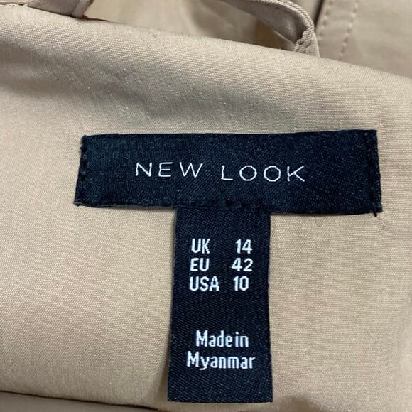 New Look Women's Tan Long Sleeve Double Breasted Belted Trench Coat Jacket 10 - Picture 4 of 5